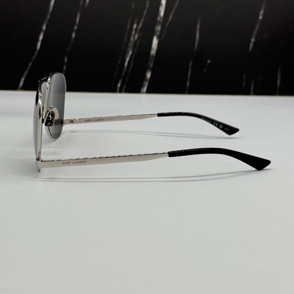 NEW SAINT LAURENT SL690 DUST 002 SUNGLASSES MEN SILVER EYEWEAR SL 690 DUST 002 - Picture 9 of 15